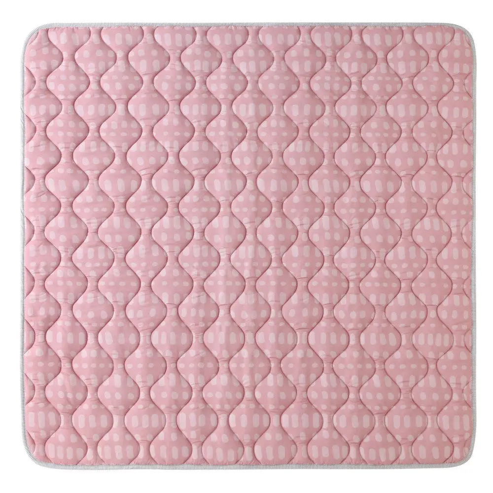 Hakuna Matte Quilted Playmat - Pink & Dots - Squishy Soft, 50" Square 1