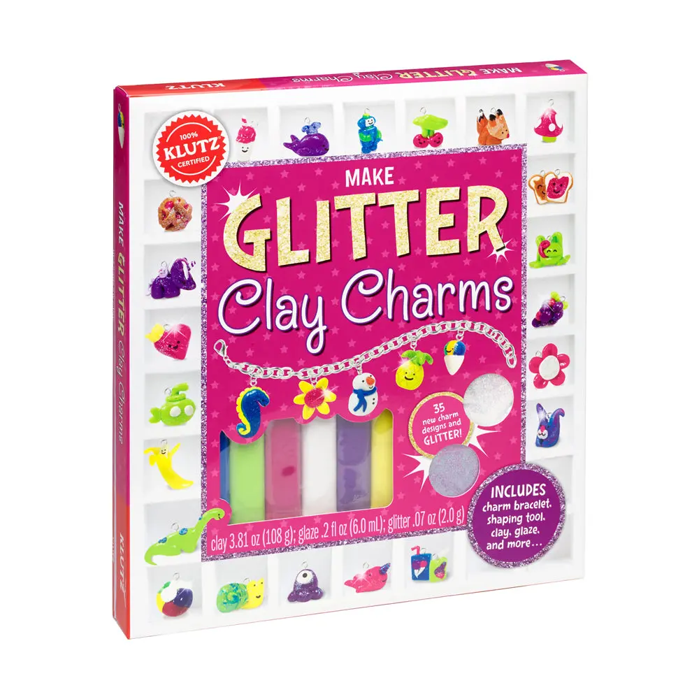 Klutz Make Glitter Clay Charms Craft Kit - Create Sparkling Jewelry 1