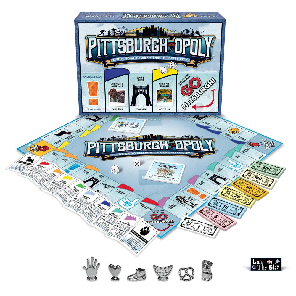 Late For The Sky Pittsburgh-Opoly Monopoly Style Board Game 1