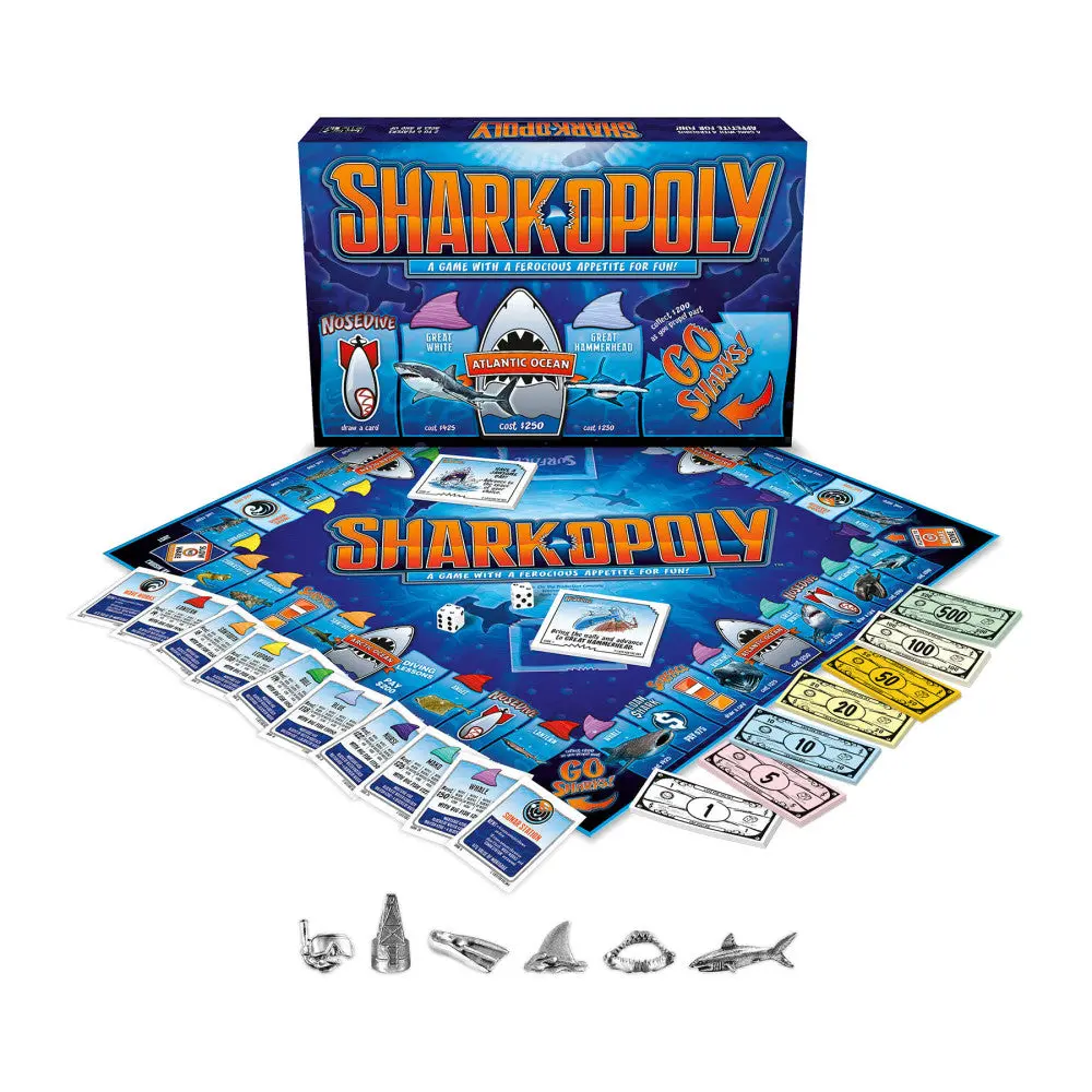 Late For The Sky Shark-Opoly Board Game 1
