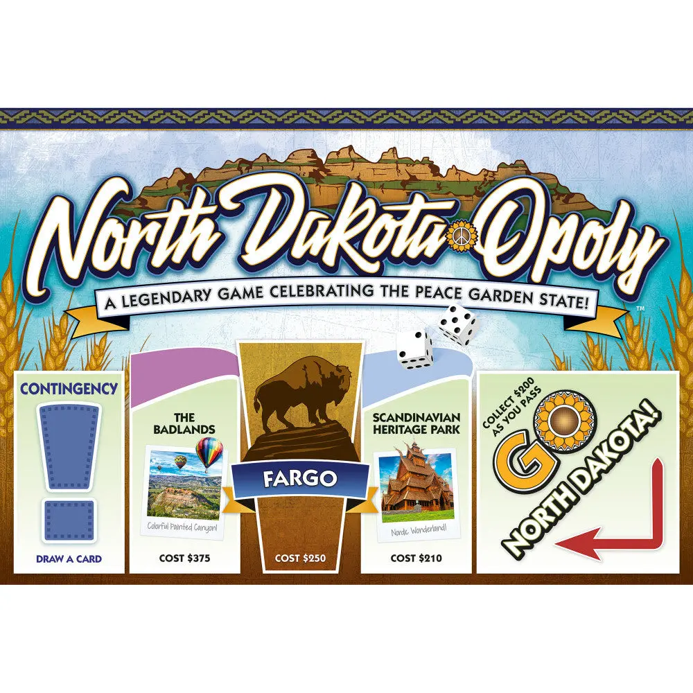 North Dakota-Opoly State Adventure Board Game For Ages 8+ 1