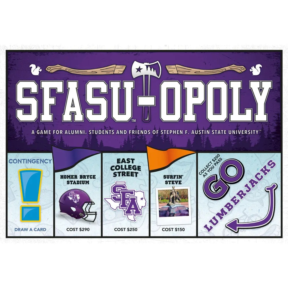 Stephen F. Austin Sfasu-Opoly University Themed Board Game 1