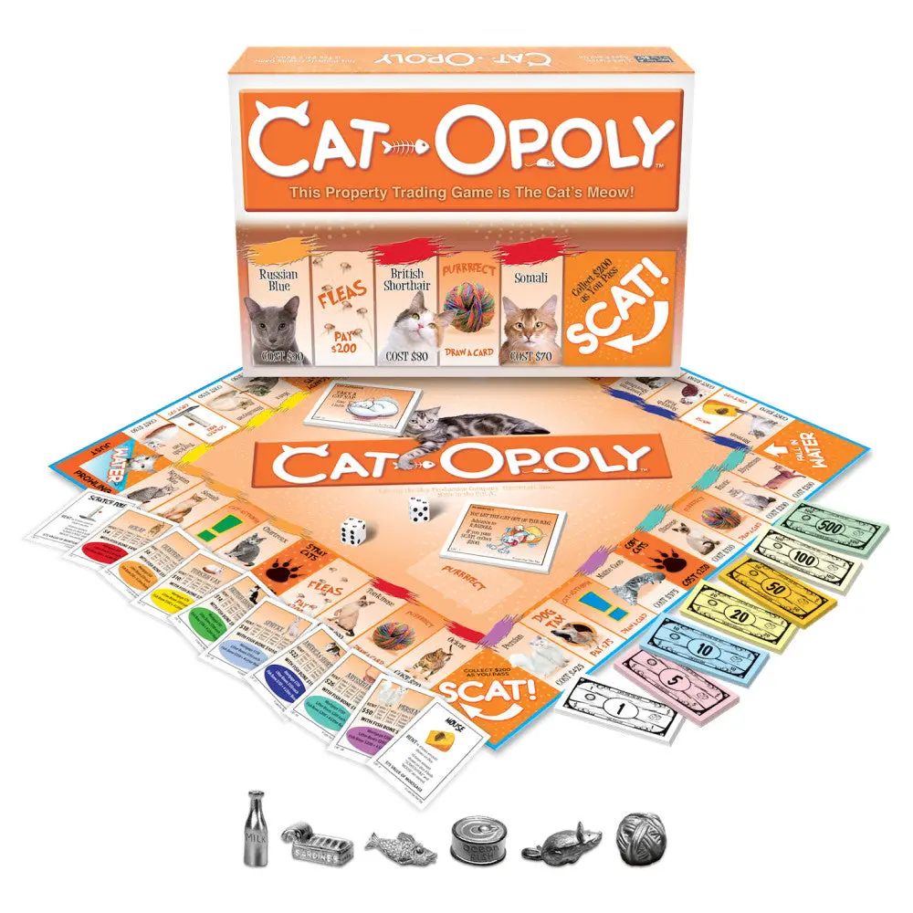 Late For The Sky Cat-Opoly Feline-Themed Monopoly Board Game 1