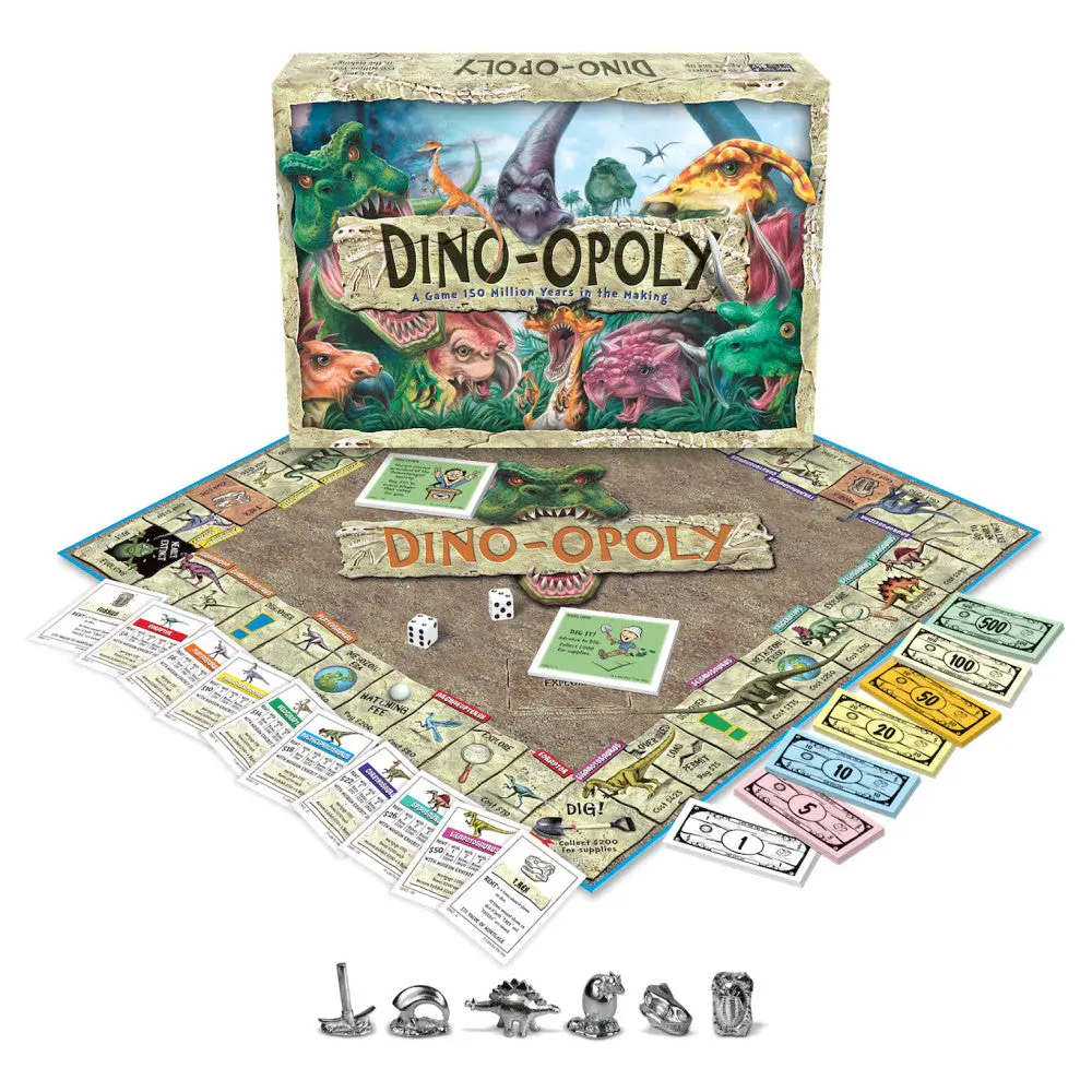 Dino-Opoly Prehistoric Dinosaur-Themed Board Game 1
