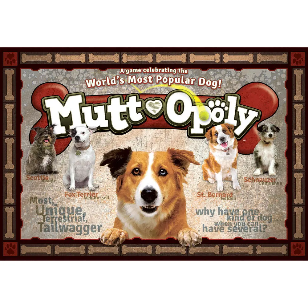 Mutt-Opoly Dog Themed Monopoly Style Board Game For Ages 8+ 1