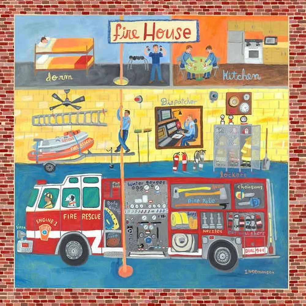 Oopsy Daisy's Firehouse Adventure Canvas Art 1