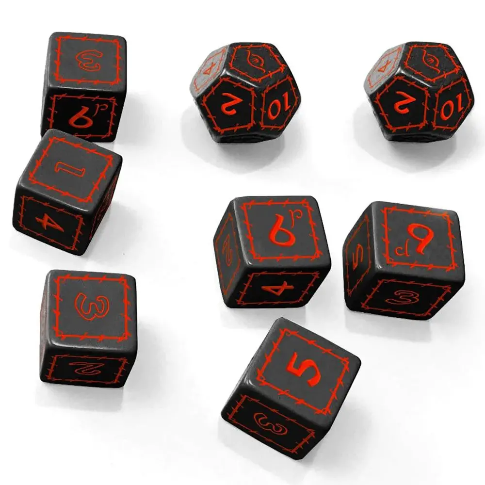 Free League Publishing: The One Ring Black Engraved Dice Set - 8 Piece 1