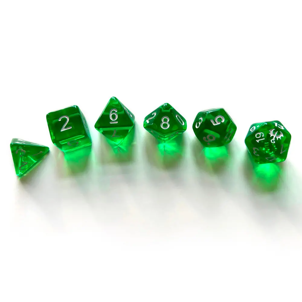 Dragonbane Fantasy Rpg Transparent Green Dice Set - 6 Piece 1