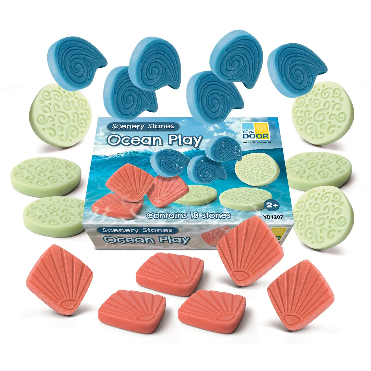 Yellow Door - Ocean Play Scenery Stones - Set Of 18 1
