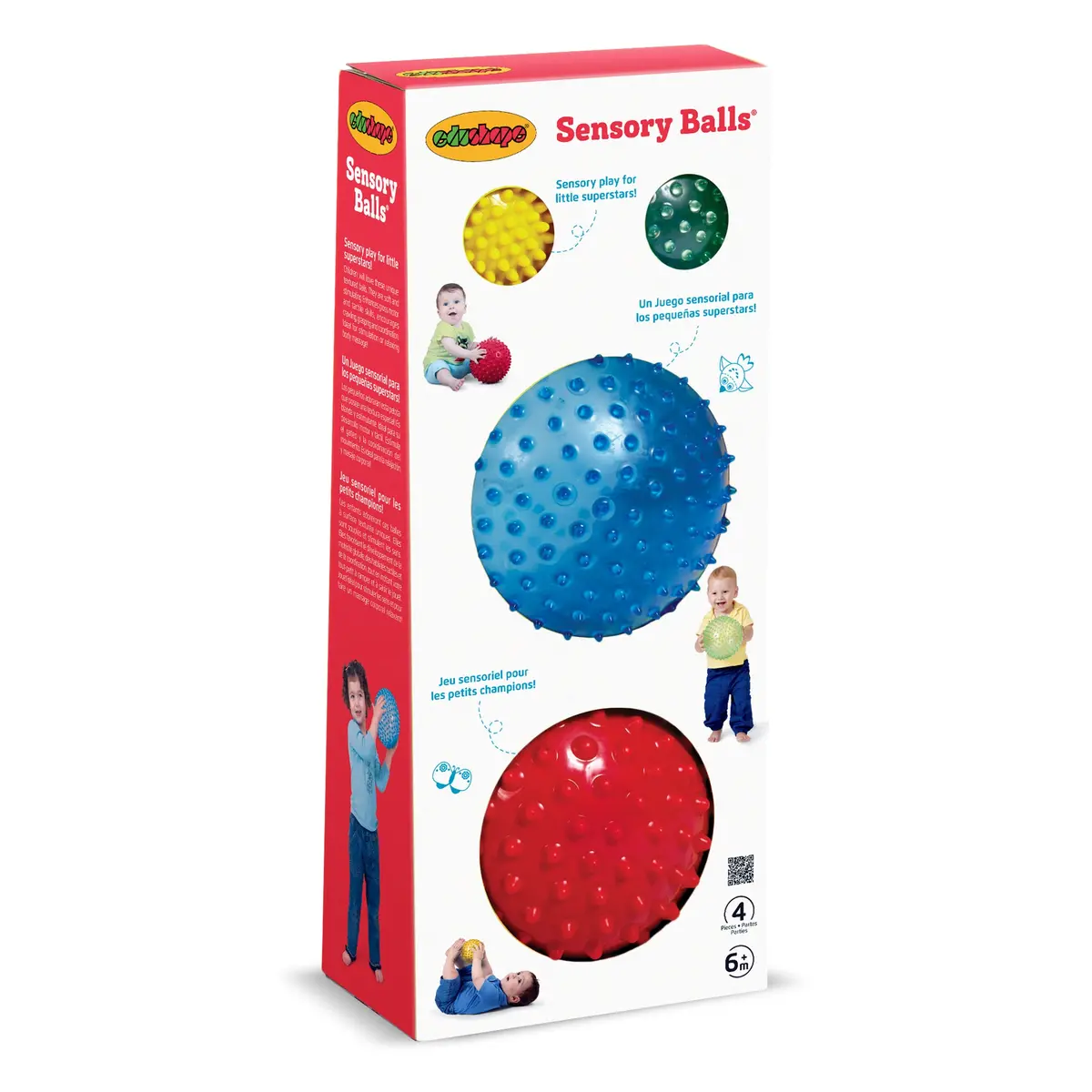 Edushape Sensory Ball Mega Pack ‚Äì 4 Nubby Textured Balls 1