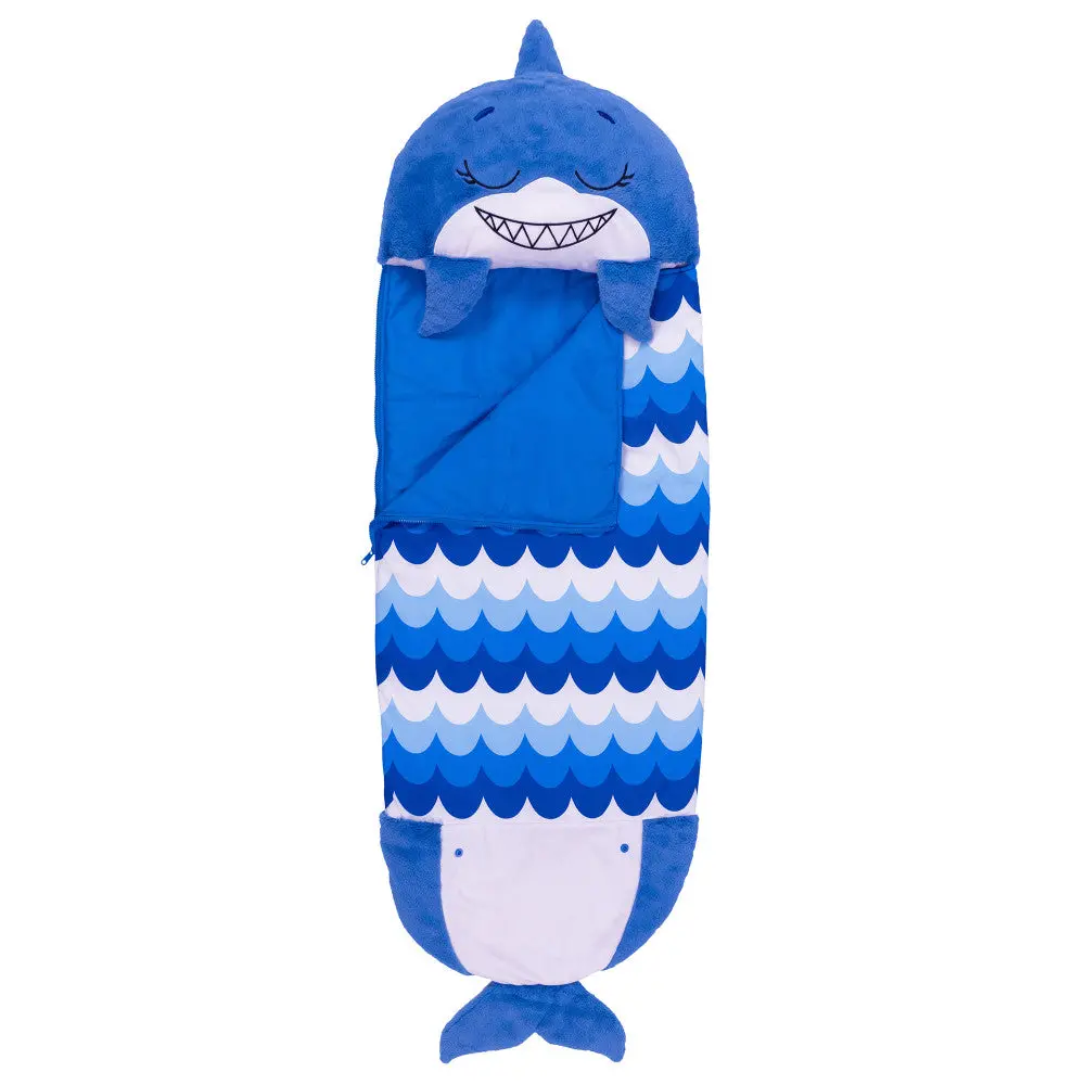 Happy Nappers Blue Shark 54 Inch Plush Pillow & Sleepy Sack - Medium 1