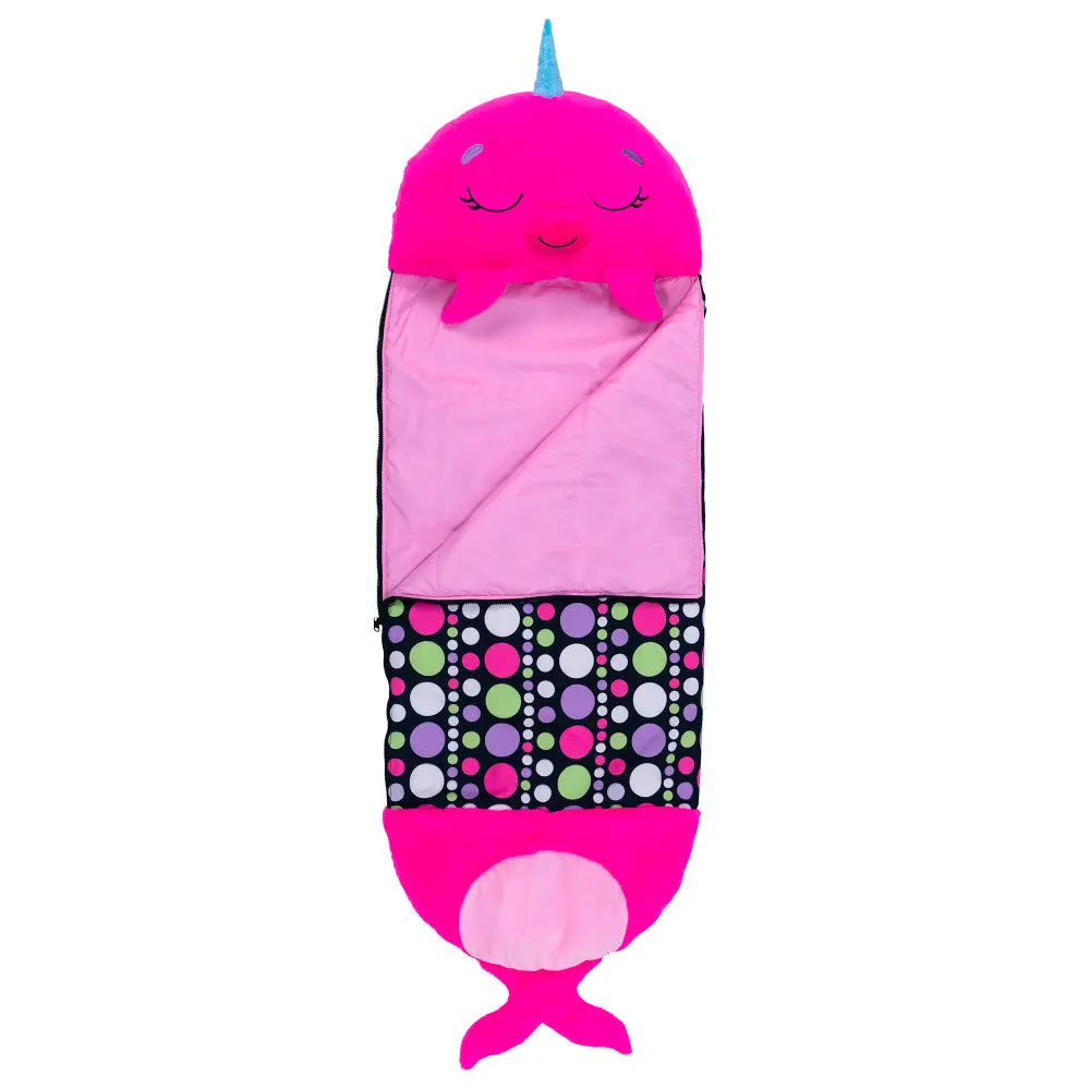 Happy Nappers: Pillow & Sleepy Sack: Medium - Neil The Pink Narwhal, Kids 3+ 1
