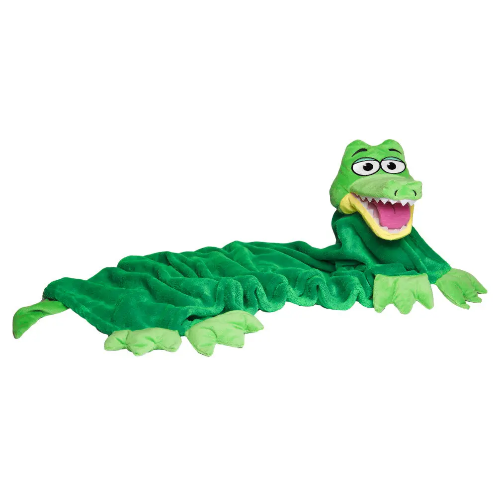 Cuddleuppets Gator - Green, 2-In-1 Plush Puppet & Blanket 1