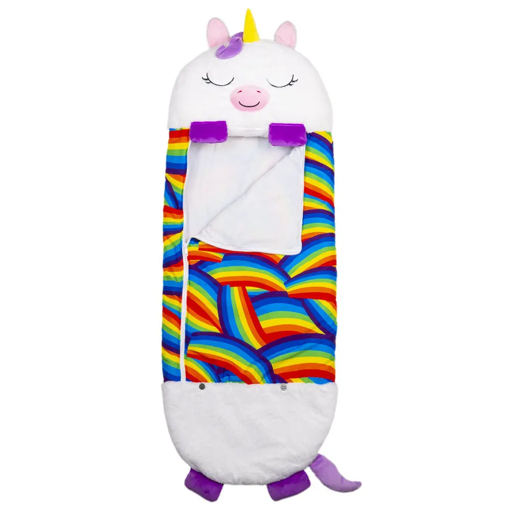 Happy Nappers White Unicorn 54 Inch Pillow & Sleepy Sack - Kids 3+ 1