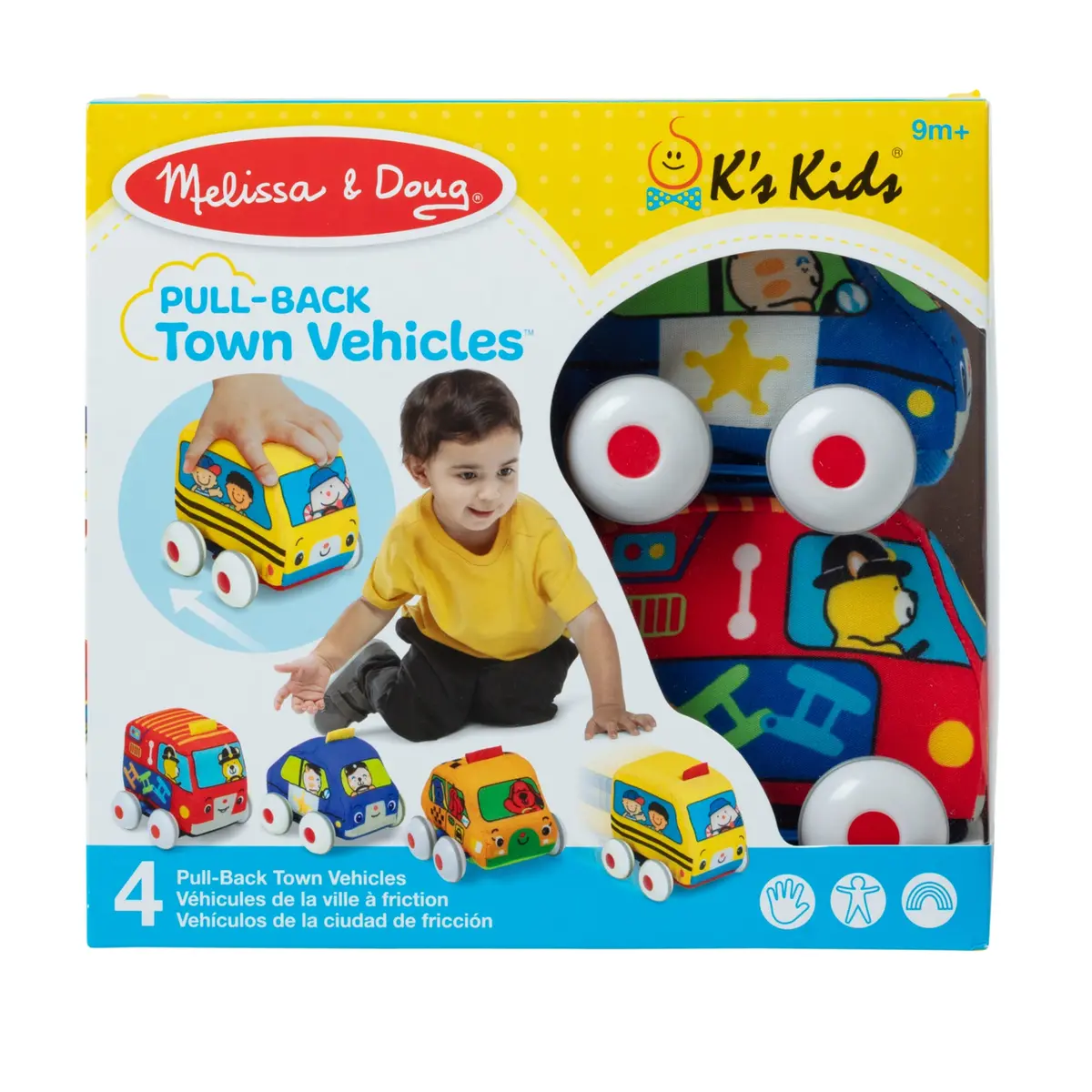 Melissa & Doug K's Kids Pull-Back Vehicle Set ‚Äì Soft Baby Toy 1