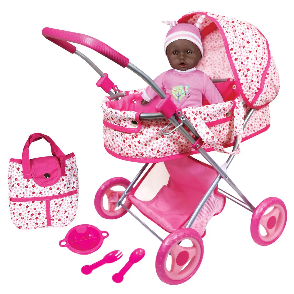 Lissi Deluxe Doll Pram With Removable Carrier And Storage 1