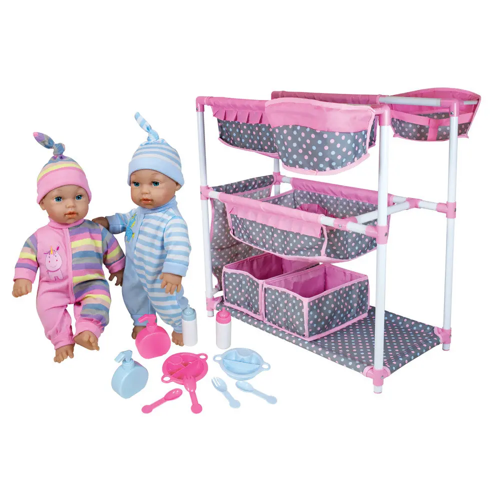 Lissi Twin Baby Doll Care Center Playset With Feeding Accessories 1