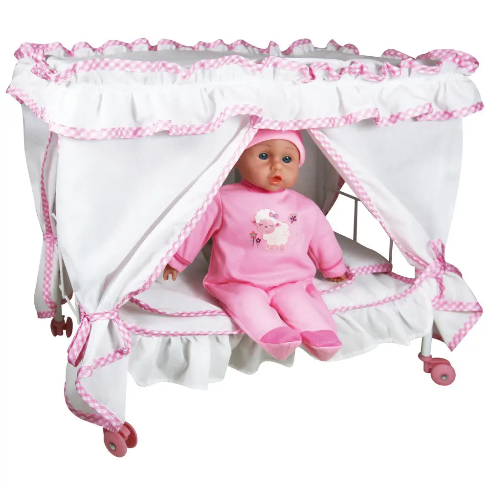 Lissi 14" Princess Canopy Bed Set With Baby Doll - Perfect For Kids Ages 3+ 1