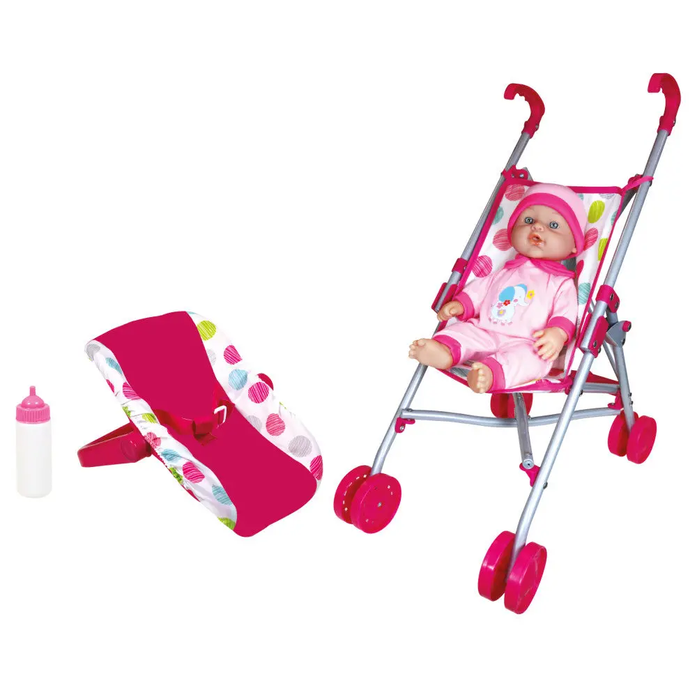 Lissi 12" Interactive Twin Baby Dolls With Jogger Stroller 1