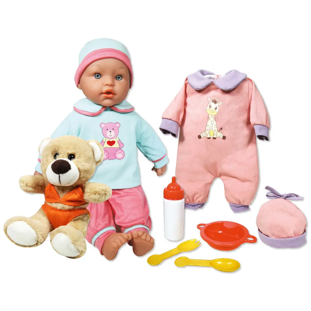 Lissi 15 Inch Baby Doll Billie With Little Bear - Blue & Pink, Ideal For Kids Age 2+ 1