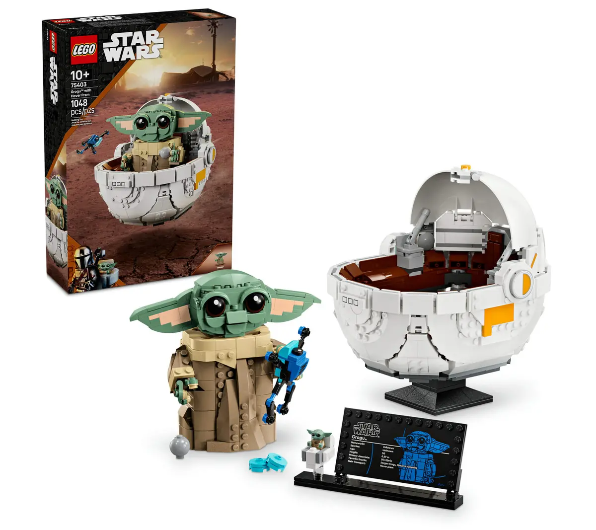 Lego Star Wars The Mandalorian Grogu With Hover Pram Buildable Figure - 1048 Pieces 1
