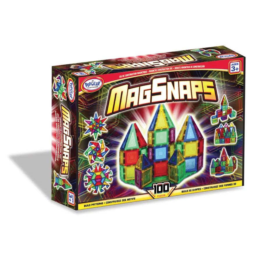 Popular Playthings Magsnaps 100 Piece Magnetic Building Set 1