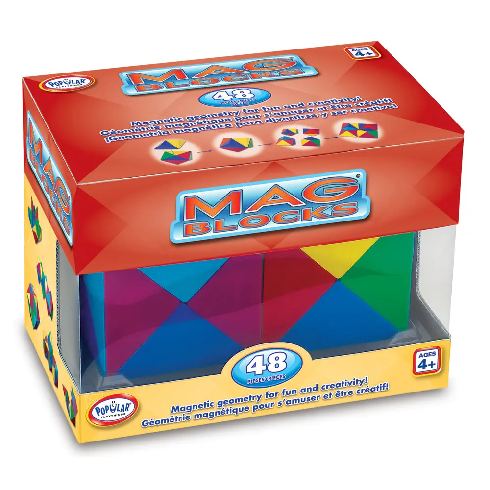 Popular Playthings Mag Blocks 48-Piece Magnetic Pyramid Set 1