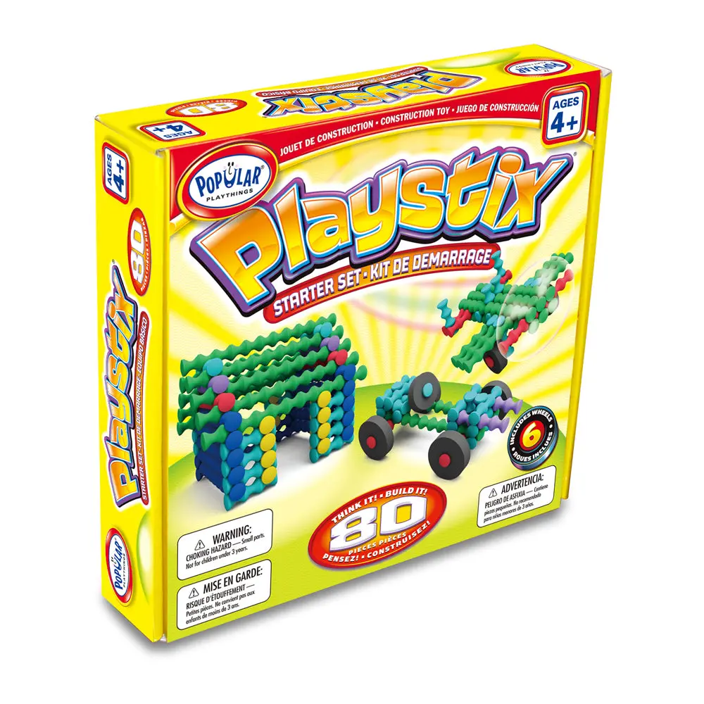 Popular Playthings Playstix Starter Set - 80 Piece Construction Toy 1
