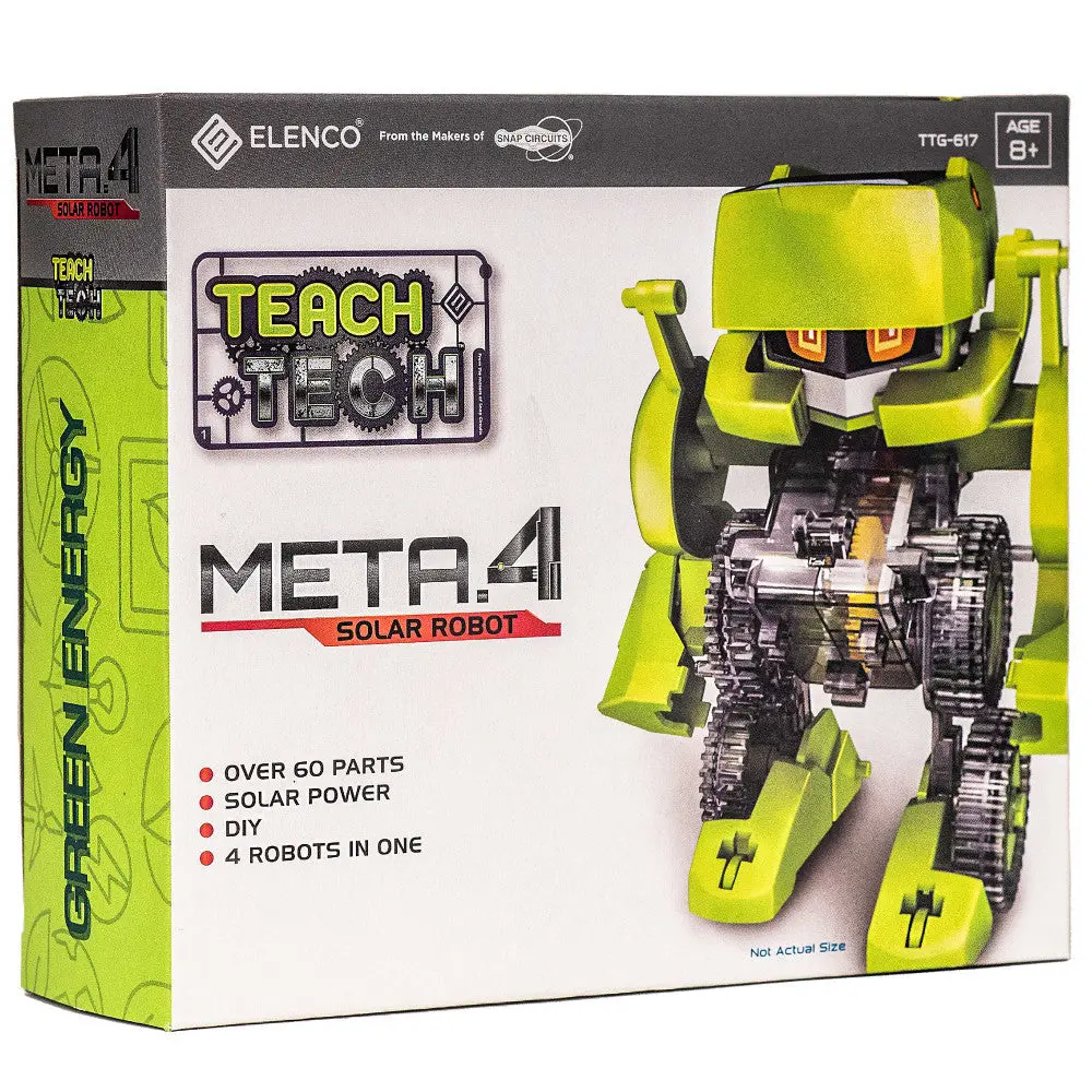 Elenco Teach Tech Meta.4 - Solar-Powered Transforming Robot Kit - Stem Educational Toy For Kids 8+ 1