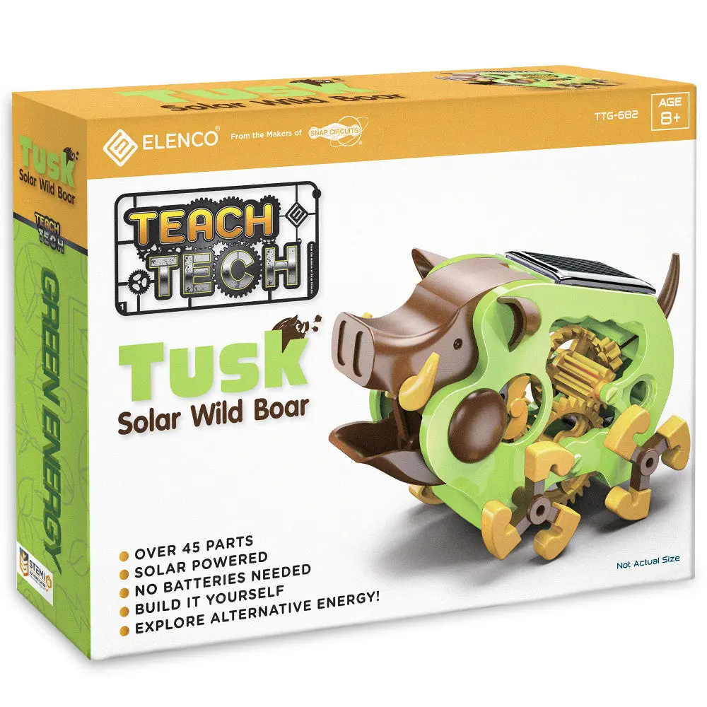 Teach Tech Tusk Wild Boar Solar Robot Crawler - Stem Building Set For Kids 1