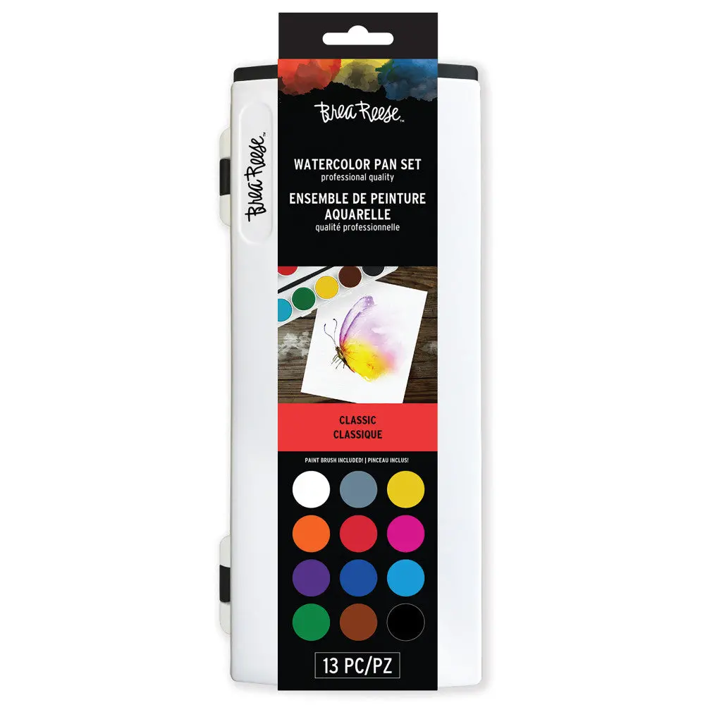 Brea Reese Classic Watercolor Pan Set With Brush - 12 Colors 1