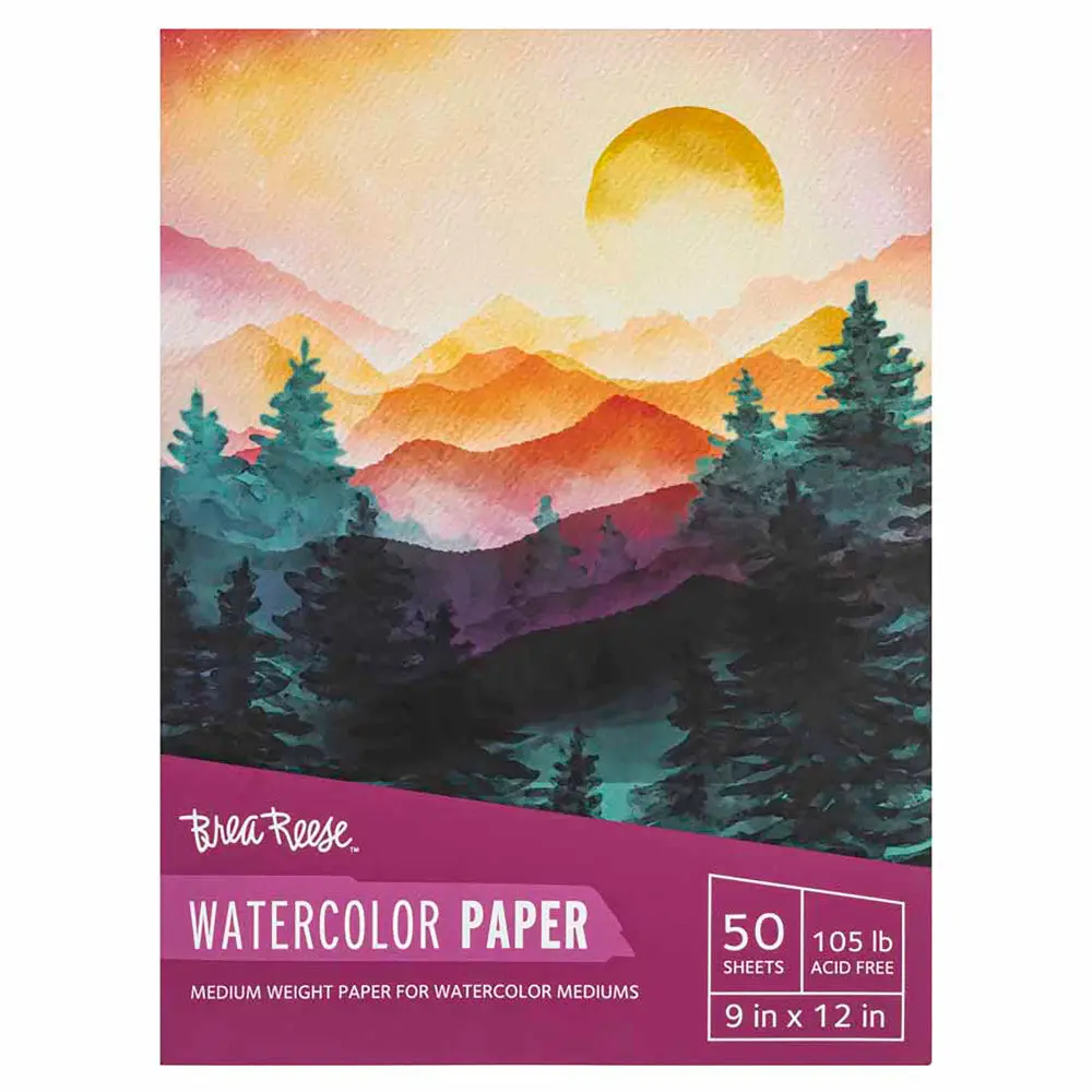Brea Reese Watercolor Paper Pad - 50 Sheets, 9X12 Inches, 105Lb, Acid-Free 1