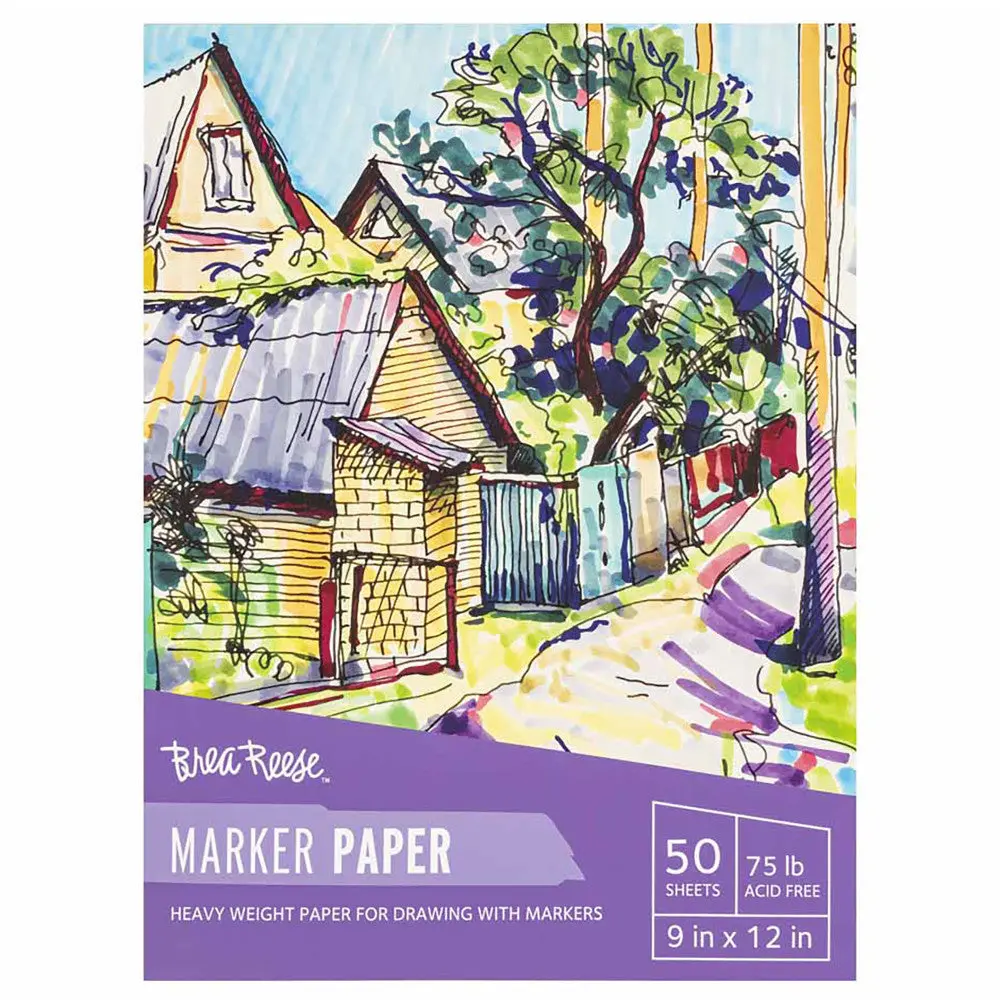 Brea Reese Marker Paper Pad - 50 Sheets 9X12" - 75Lb Acid-Free 1