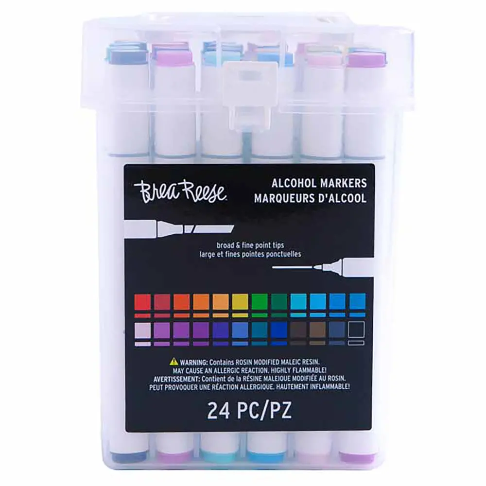 Brea Reese Dual-Tip Alcohol Markers - 24 Vibrant Colors Set 1