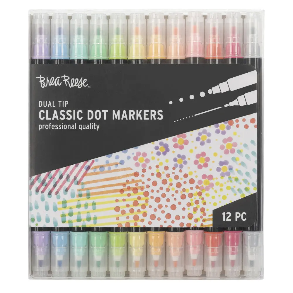 Brea Reese Classic Dual-Tip Dot Markers - 12 Pack With 24 Vibrant Colors 1