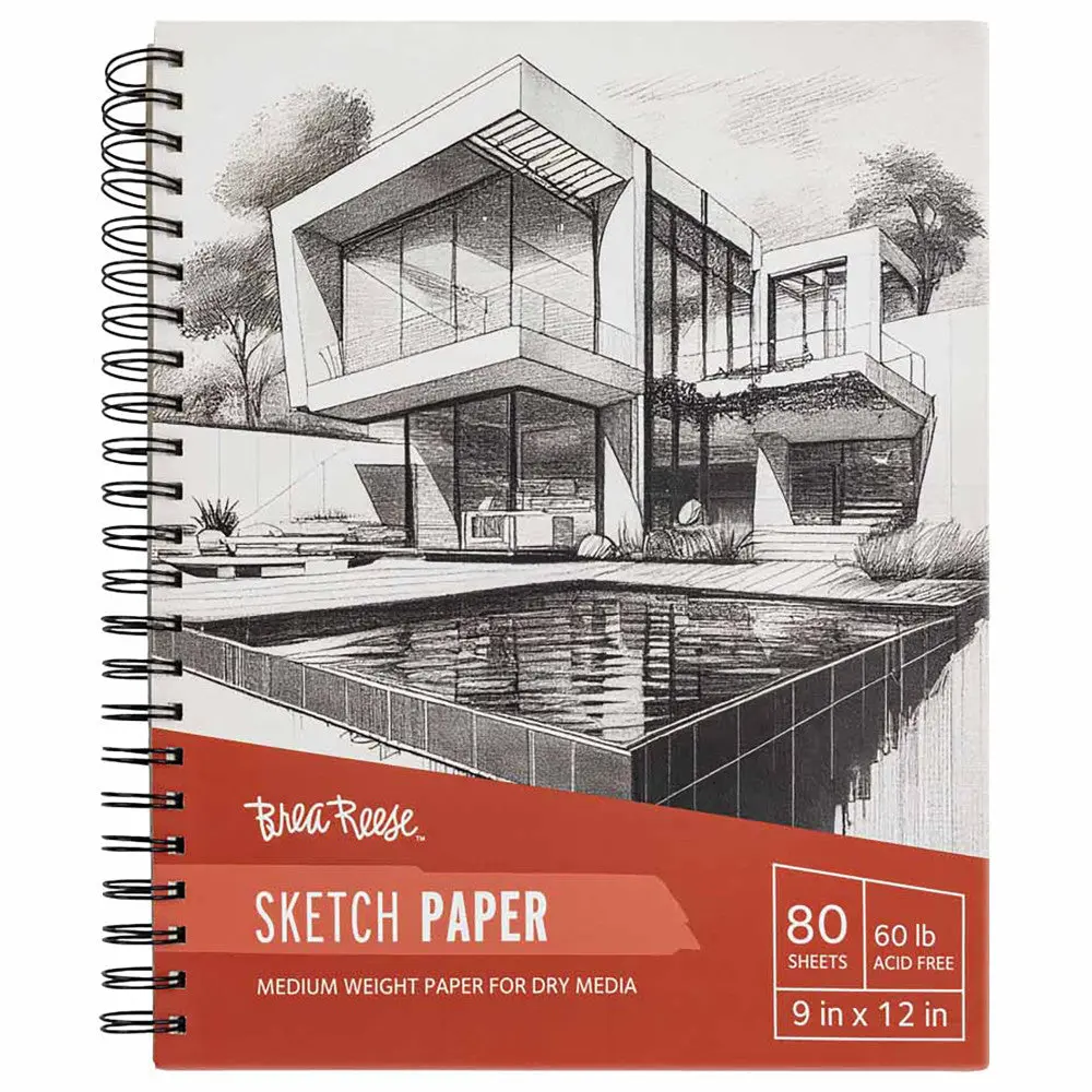 Brea Reese Spiral-Bound Sketch Pad, 80 Sheets 9X12 Inch, 60 Lb Acid-Free Paper 1