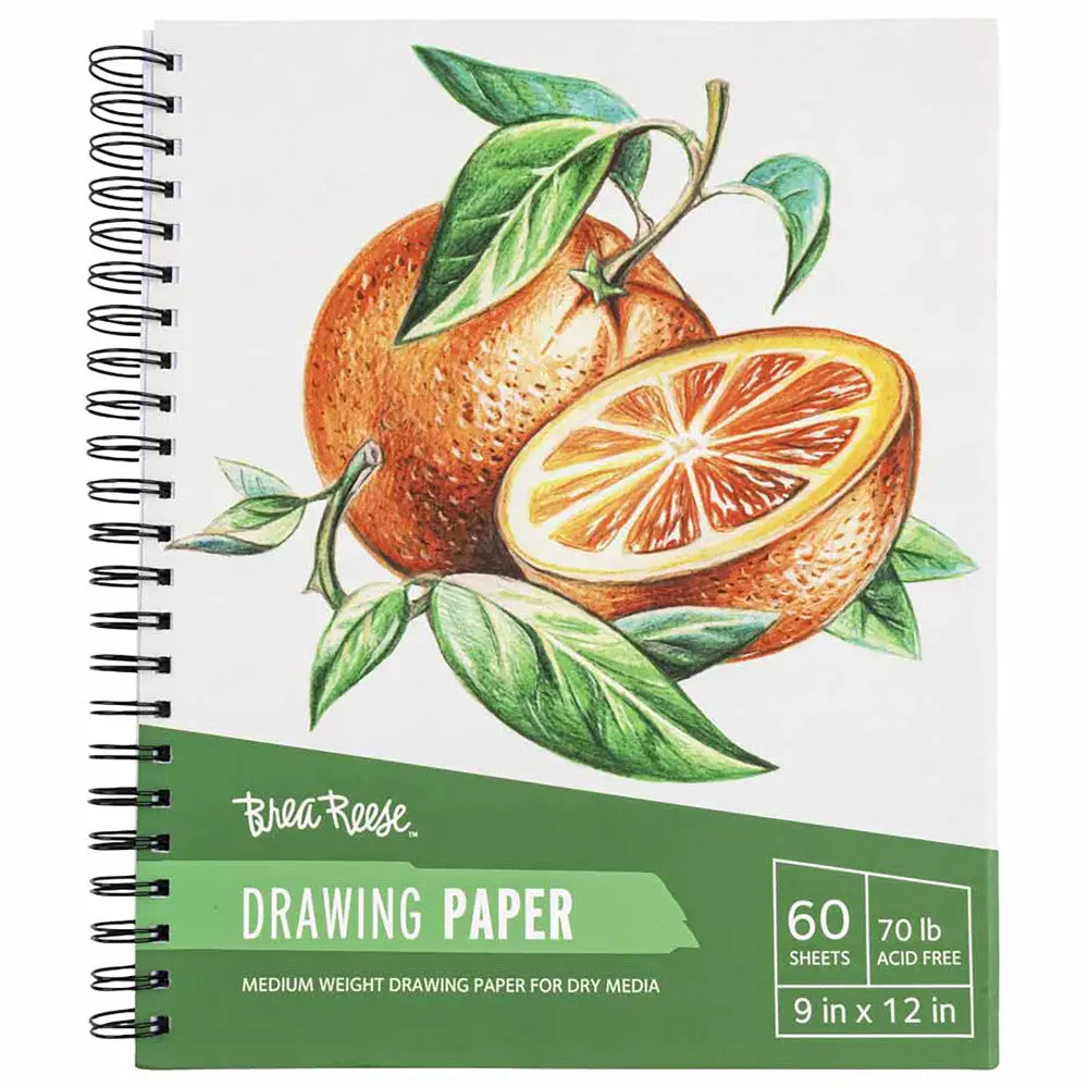 Brea Reese Spiral-Bound Drawing Paper Pad, 60 Sheets, 9X12" 1