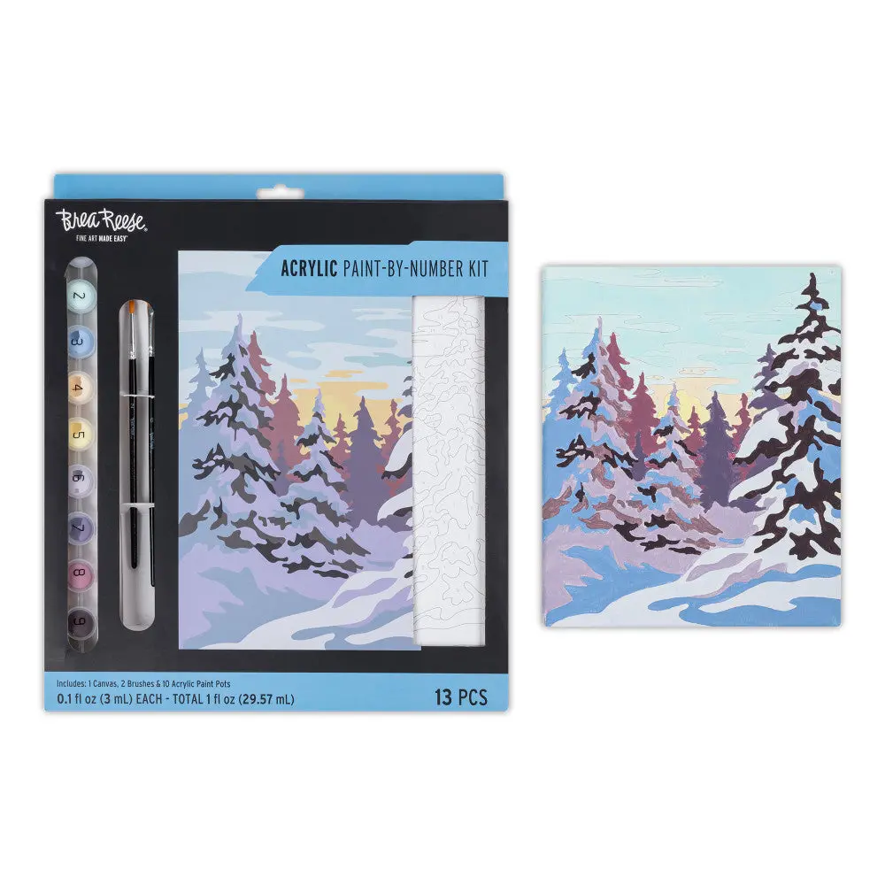 Brea Reese Winter Wonderland Acrylic Paint-By-Number Kit 1