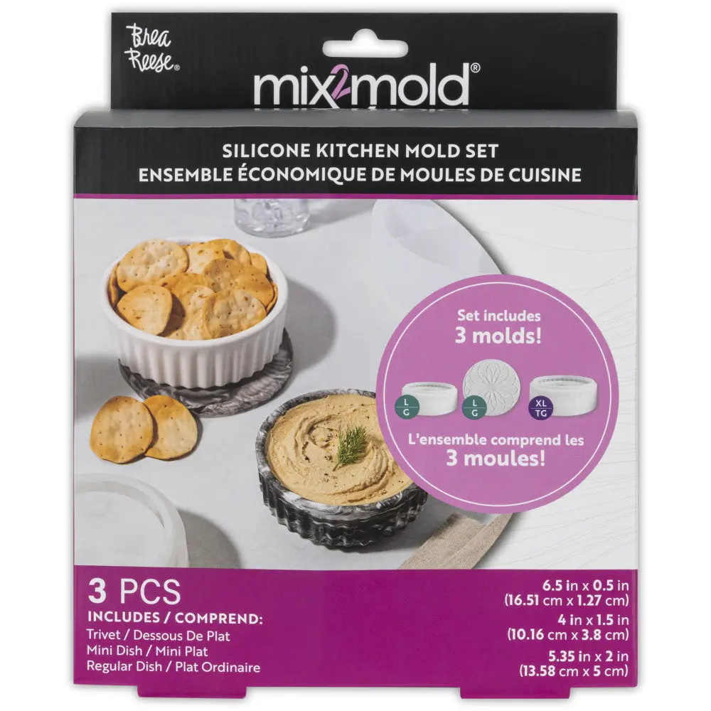 Brea Reese Mix2mold: Colorful Kitchen Creations Silicone Molds Set - 3Pc 1