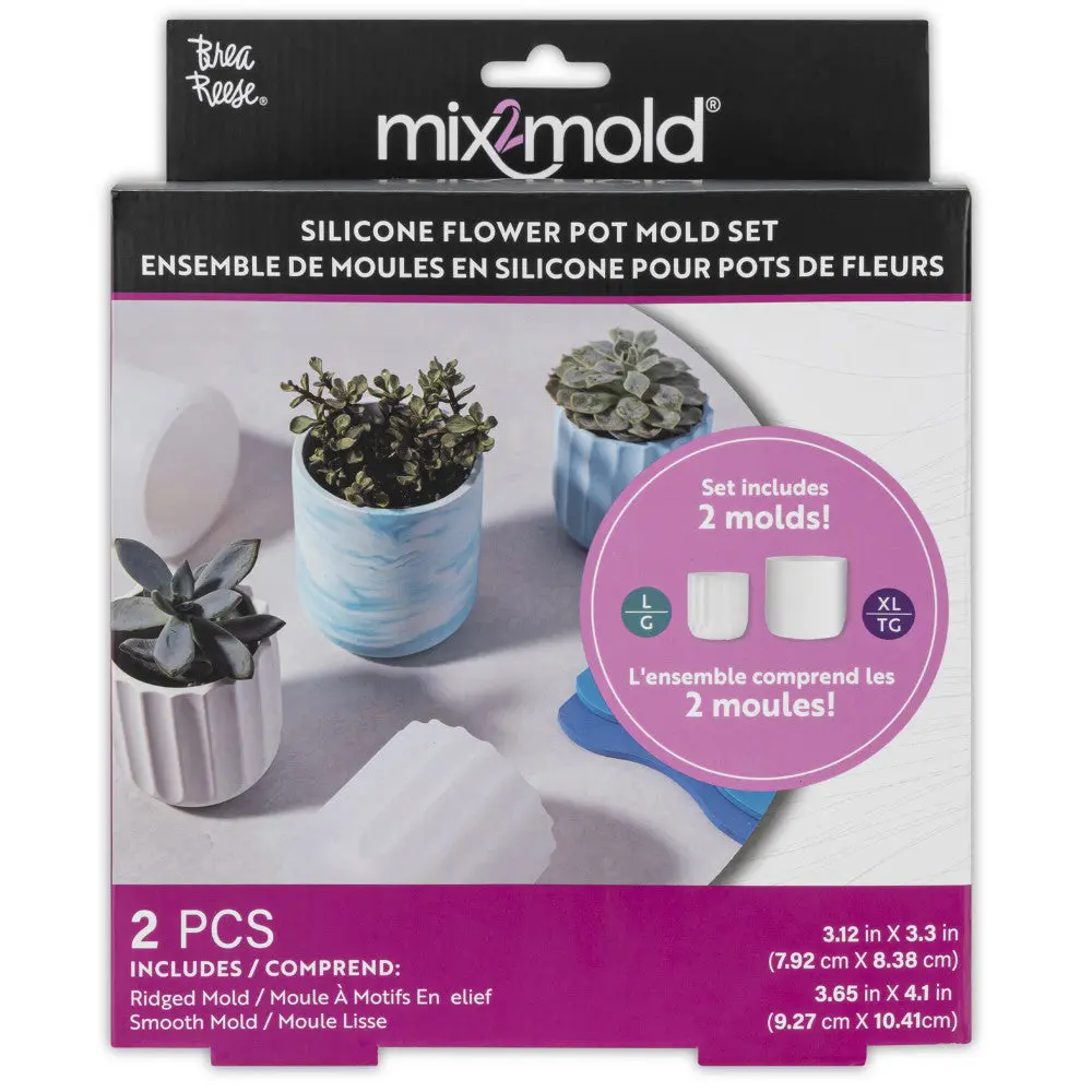 Brea Reese Mix2mold Planter Creation Kit - 2 Silicone Molds 1
