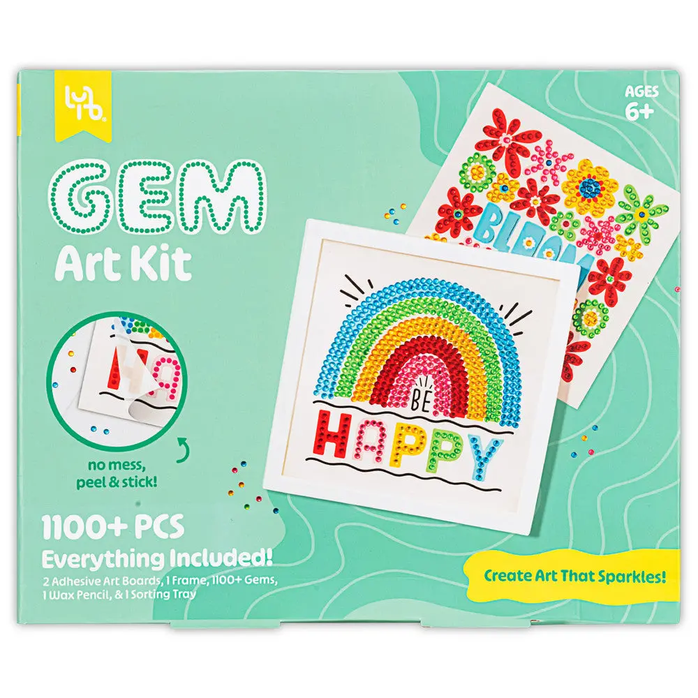 Little Yellow Bicycle Rainbow & Blooms Gem Art Kit - 1100+ Pc Set 1