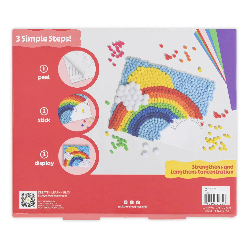 Little Yellow Bicycle: Rainbow Pom Pom Art Kit - Diy Craft Project 2