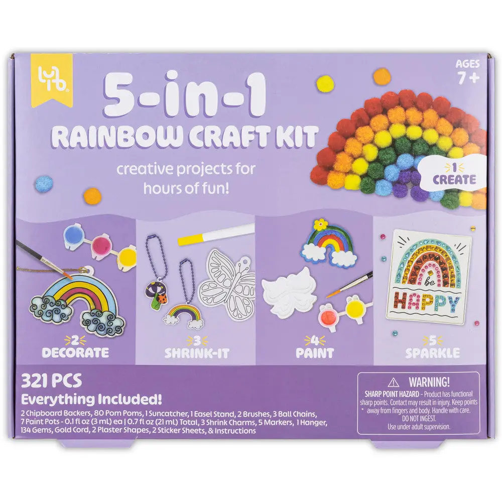 Little Yellow Bicycle Rainbow Explorer 5-In-1 Craft Kit - Colorful 1