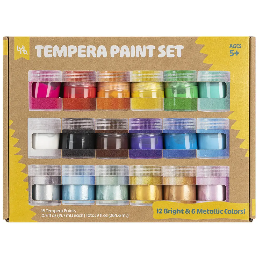 Little Yellow Bicycle Kids' Tempera Paint Kit - 18 Vibrant Colors 1