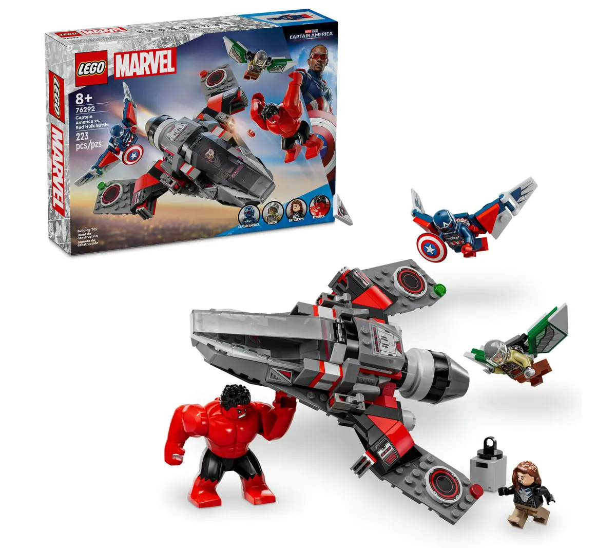 Lego Marvel 223-Piece Captain America Vs. Red Hulk Jet Battle Set 1
