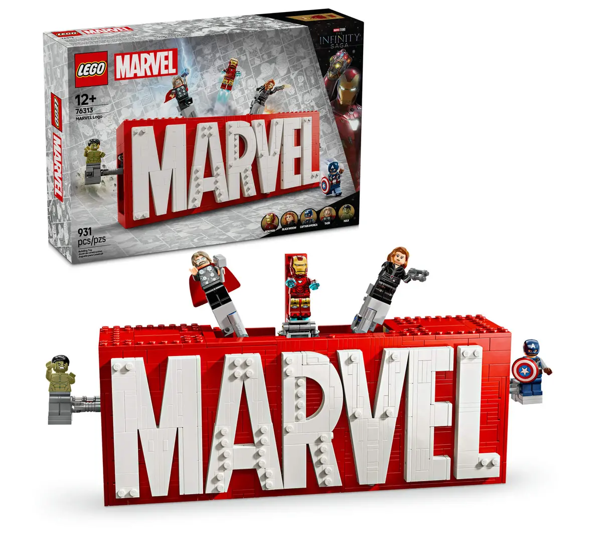 Lego Marvel Avengers Logo & Minifigures Display Set 76313 1