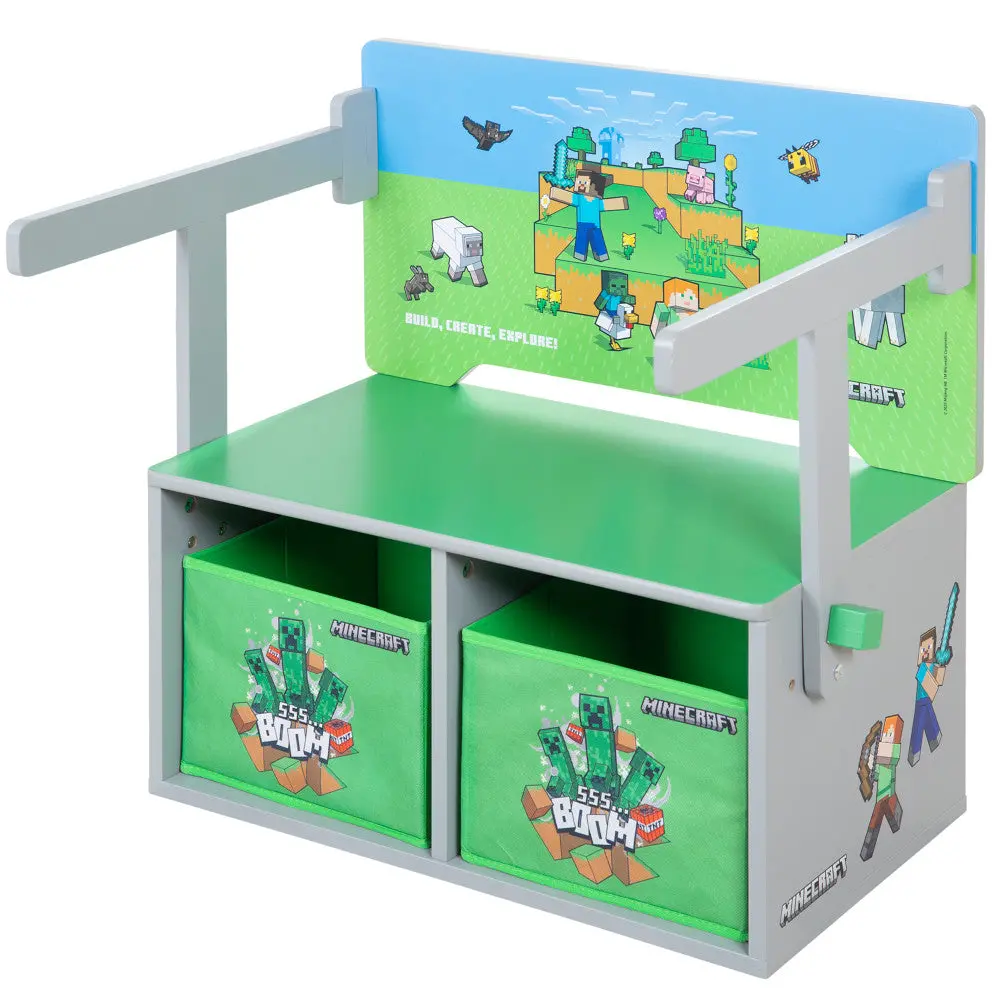 Minecraft 2-In-1 Convertible Bench & Table - Magical Furniture Transformation 1