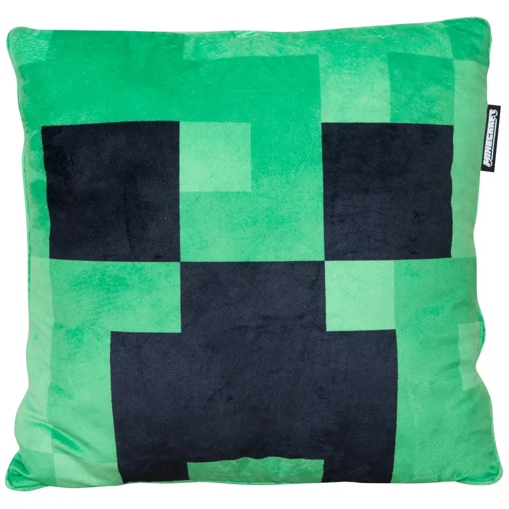 Minecraft Creeper Decorative Throw Pillow - Vibrant Green, 14.96" 1