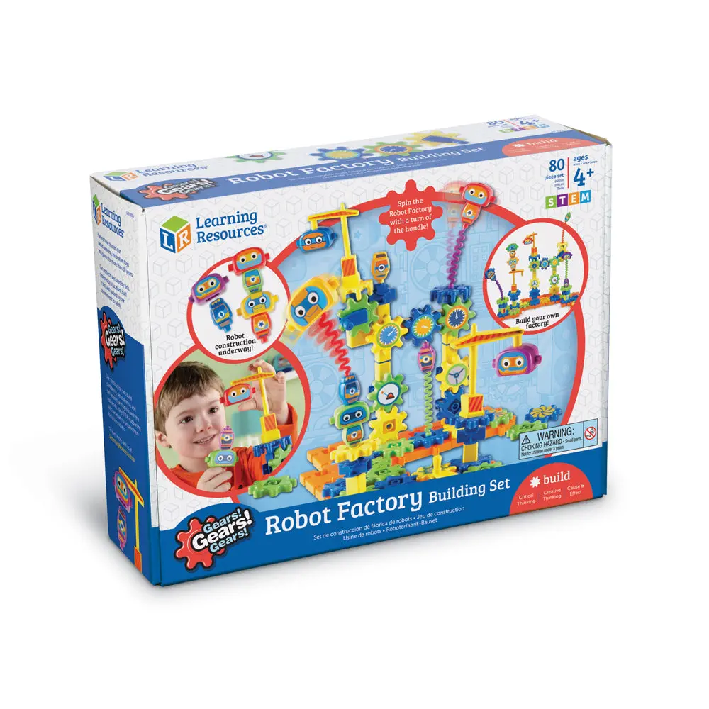 Learning Resources Gears! Gears! Gears! 80-Piece Robot Factory Building Set 1