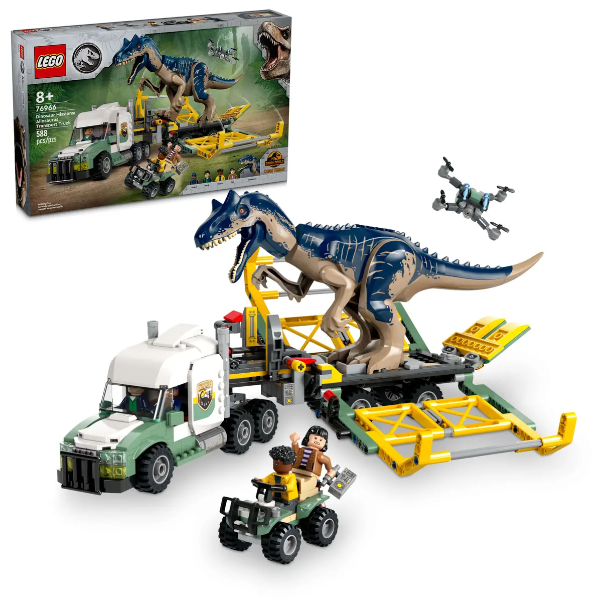 Lego Jurassic World Dinosaur Missions: Allosaurus Transport Truck Adventure Set 76966 - 588 Pieces 1